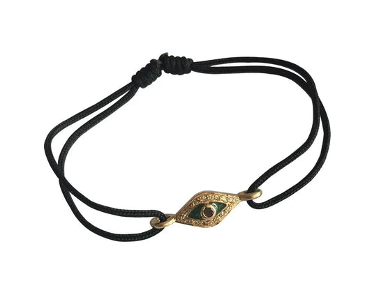 Evil Eye In Gold Bracelet with Enamel Work - Jewelslane