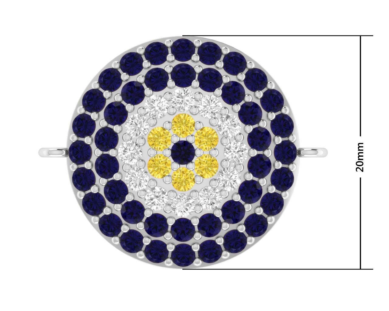 EVIL EYE SAPPHIRE & DIAMOND BRACELET - Jewelslane