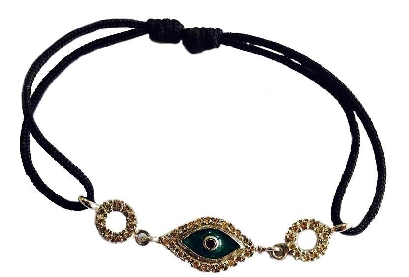 Evil Eye Diamond Bracelet in Silver with 45 diamonds - Jewelslane