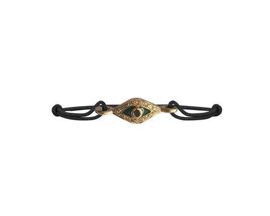 Evil Eye In Gold Bracelet with Enamel Work - Jewelslane