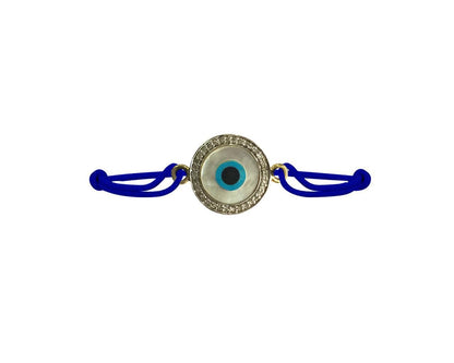 Evil eye Mother of Pearl Bracelet on adjustable thread - Jewelslane