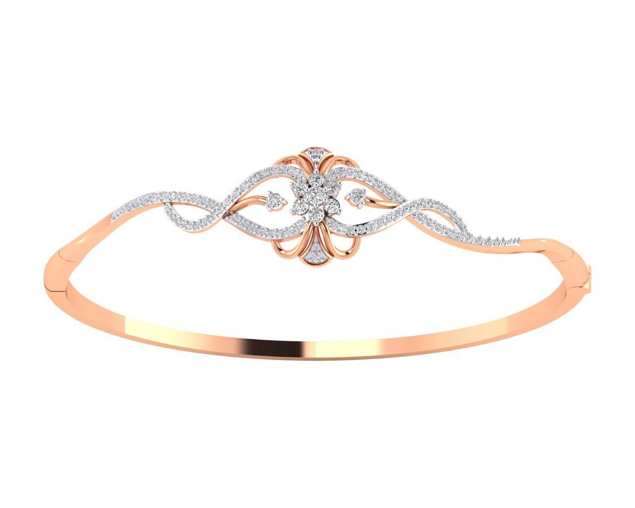Fain Ladies Diamond Bangle in Gold - Jewelslane