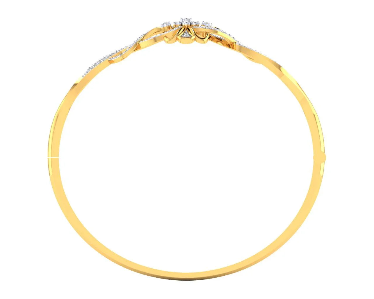 Fain Ladies Diamond Bangle in Gold - Jewelslane