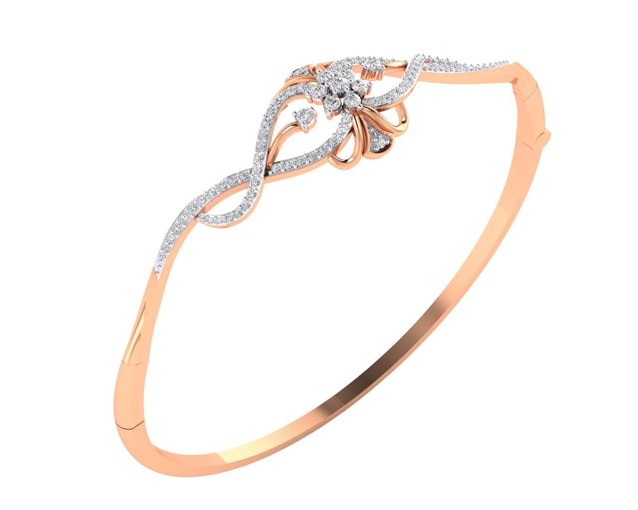 Fain Ladies Diamond Bangle in Gold - Jewelslane