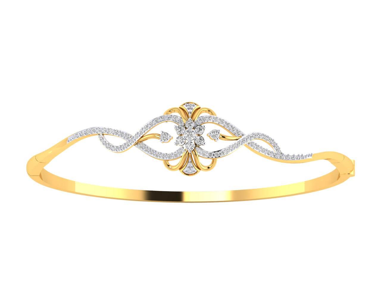 Fain Ladies Diamond Bangle in Gold - Jewelslane