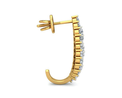 Fay Diamond Earrings Half Bali in 14k hallmarked Gold - Jewelslane