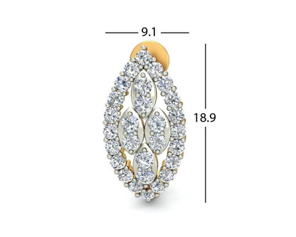 Fay Diamond Earrings Half Bali in 14k hallmarked Gold - Jewelslane