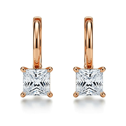 Faye Princess Cut Lab Diamond Solitaire Hoop Earrings - Jewelslane