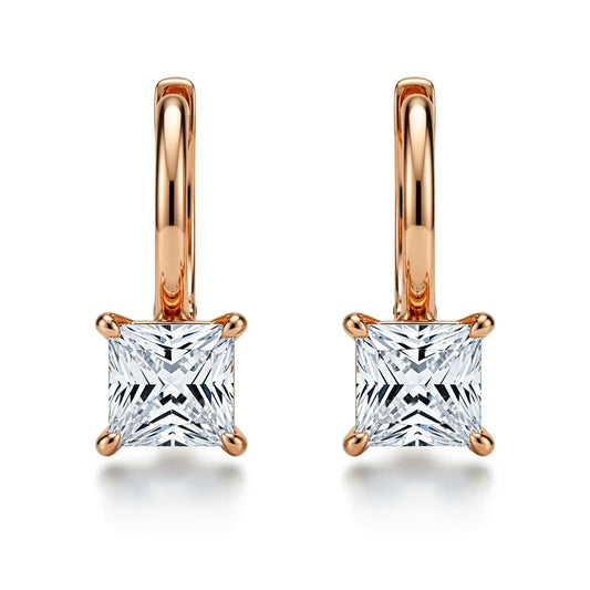 Faye Princess Cut Lab Diamond Solitaire Hoop Earrings - Jewelslane