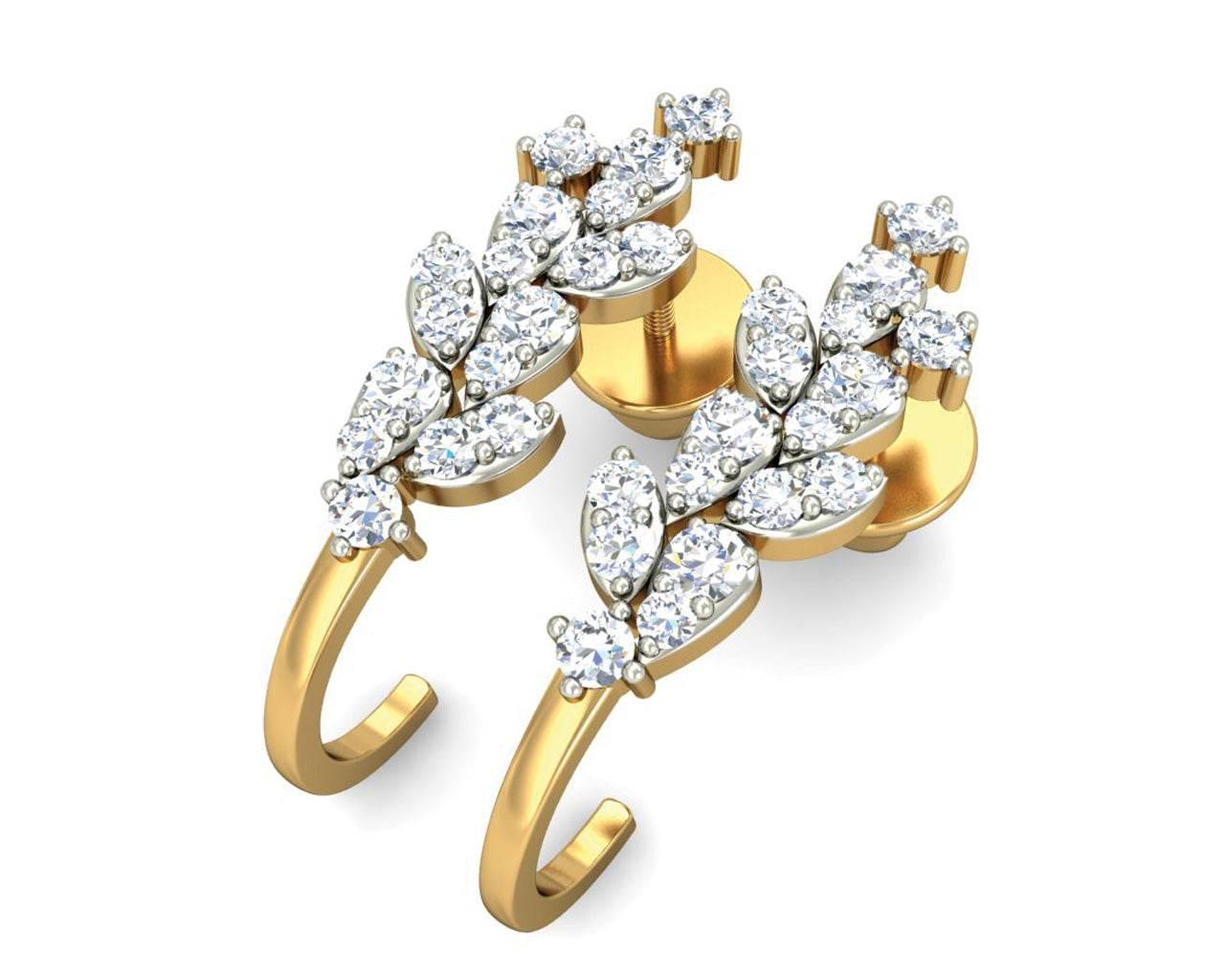 Femi Diamond Half Bali earrings in gold - Jewelslane