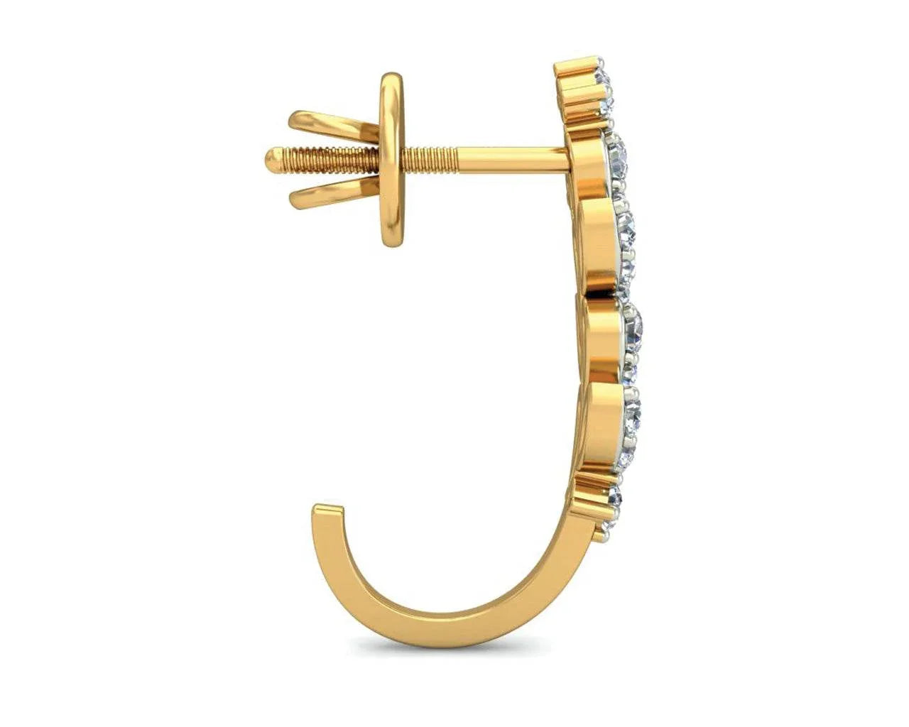 Femi Diamond Half Bali earrings in gold - Jewelslane