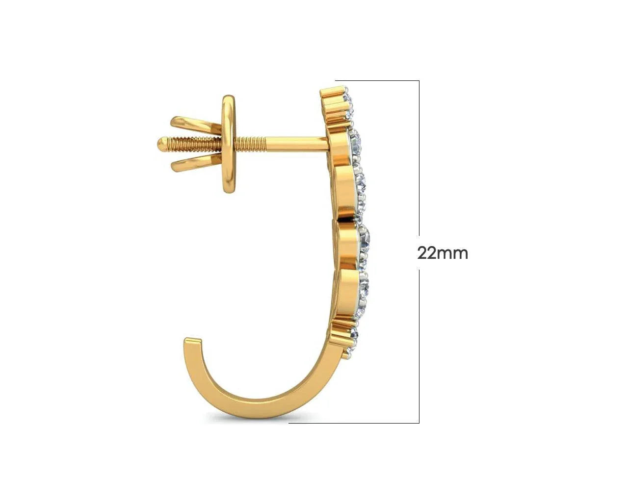 Femi Diamond Half Bali earrings in gold - Jewelslane