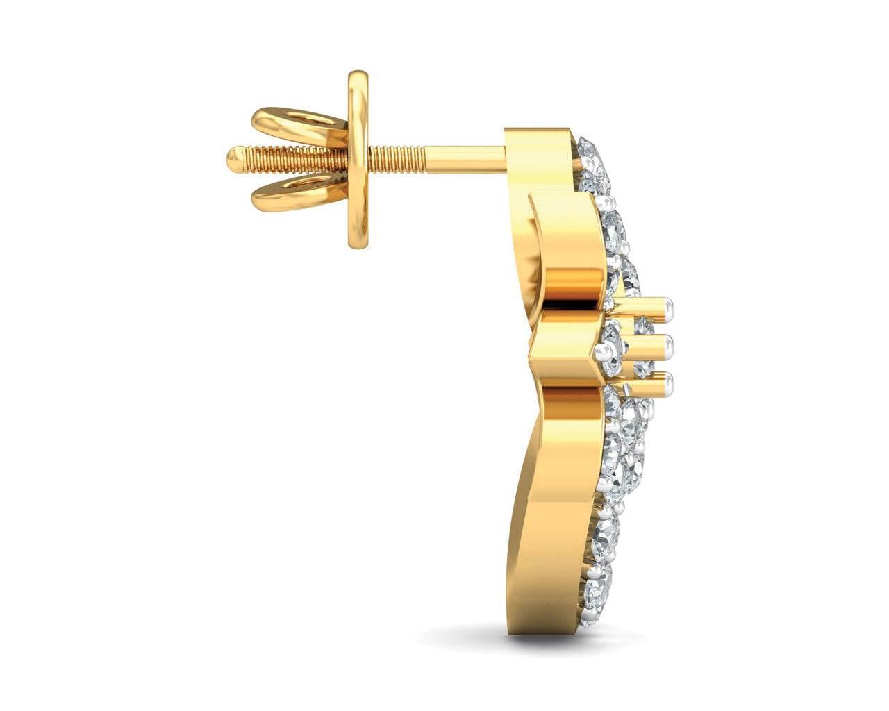Fen Diamond Earrings  In Gold Additional Image 3
