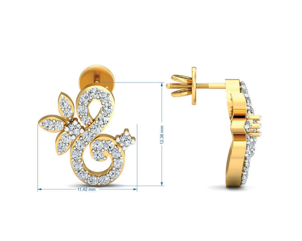 Fen Diamond Earrings  In Gold Additional Image 4
