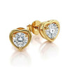 Feri Round Brilliant Diamond Earrings in Heart Shape - Jewelslane