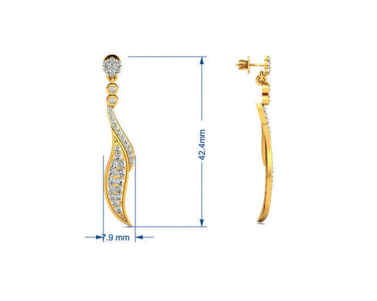 Fiamma Diamond Dangle Earrings - Jewelslane