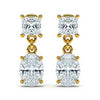 Fino Princess and Oval cut Lab diamond solitaire Earrings - Jewelslane