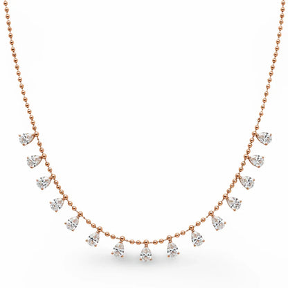 Fiora Lab Grown Diamond Necklace with Pear shape Diamonds - Jewelslane