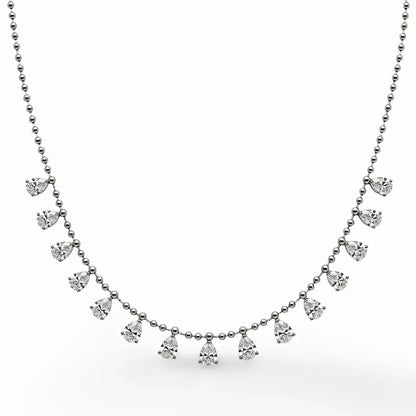 Fiora Lab Grown Diamond Necklace with Pear shape Diamonds - Jewelslane