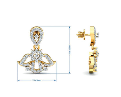 Fiza Diamond Dangle Earrings - Jewelslane