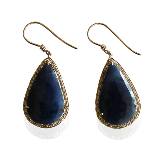 Sapphire & Diamond Earrings - Jewelslane