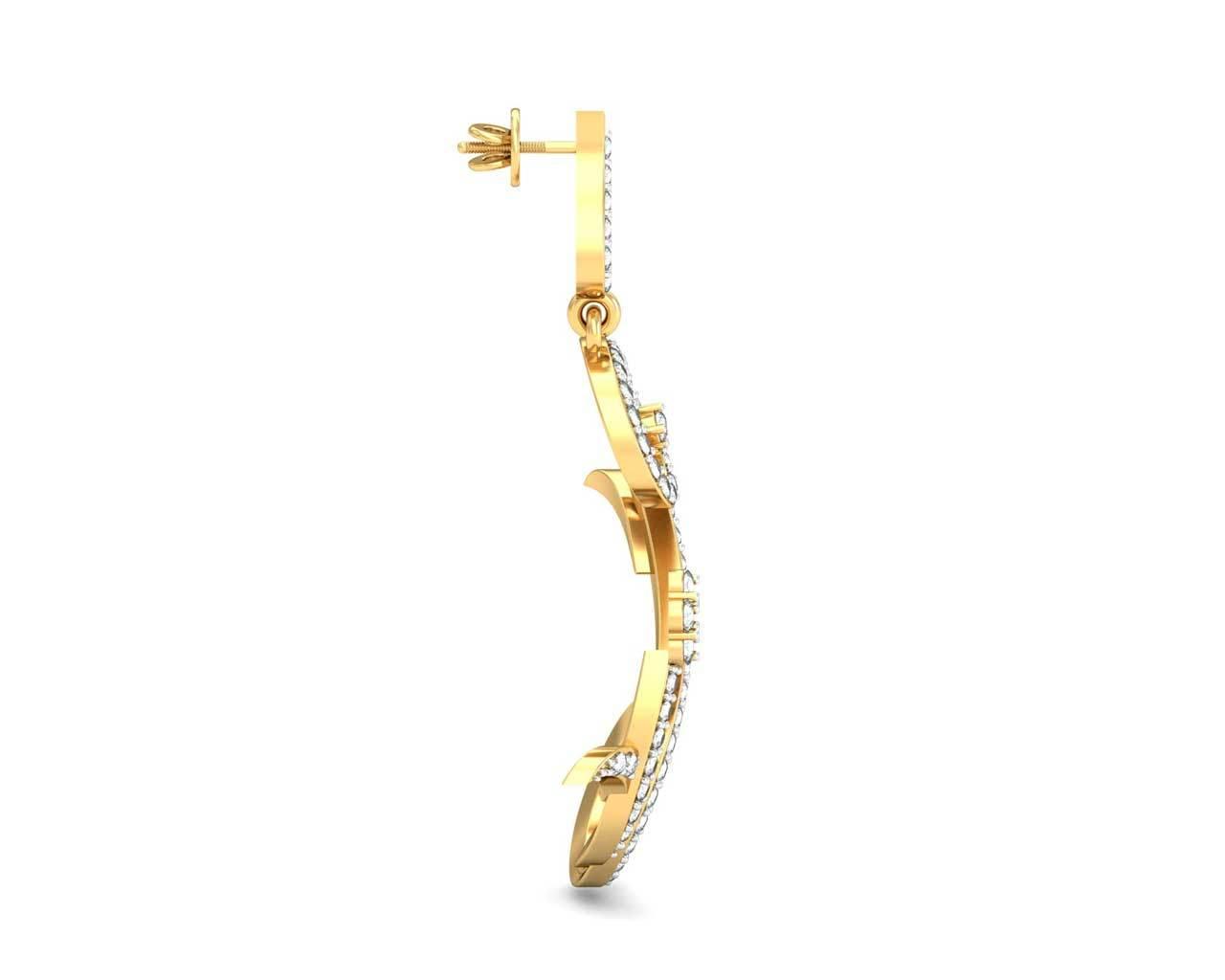Fleur Long Brilliant Diamond Earrings - Jewelslane