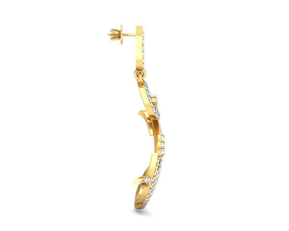 Fleur Long Brilliant Diamond Earrings - Jewelslane