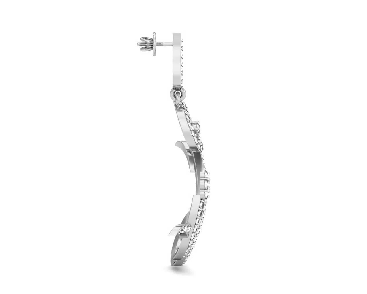 Fleur Long Brilliant Diamond Earrings - Jewelslane