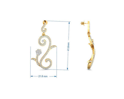 Fleur Long Brilliant Diamond Earrings - Jewelslane