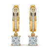 Flo Princess Cut Lab Diamond Hoop Earrings - Jewelslane