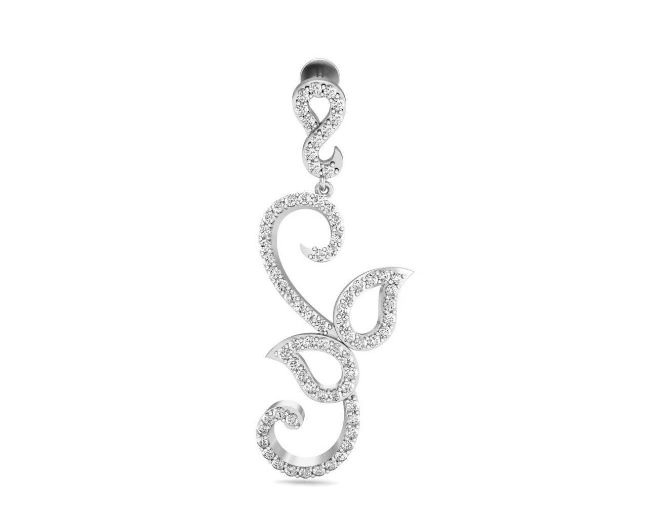 Flor Long diamond Earrings - Jewelslane