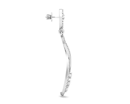 Fraya Long Diamond Danglers in Gold - Jewelslane