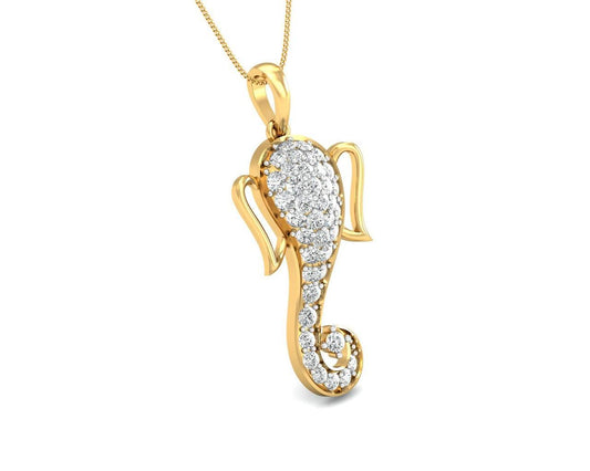 Ganesh Divine depiction pendant in gold - Jewelslane