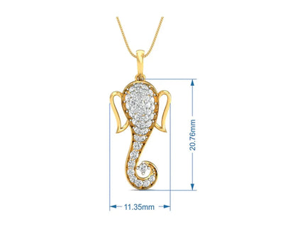 Ganesh Divine depiction pendant in gold - Jewelslane
