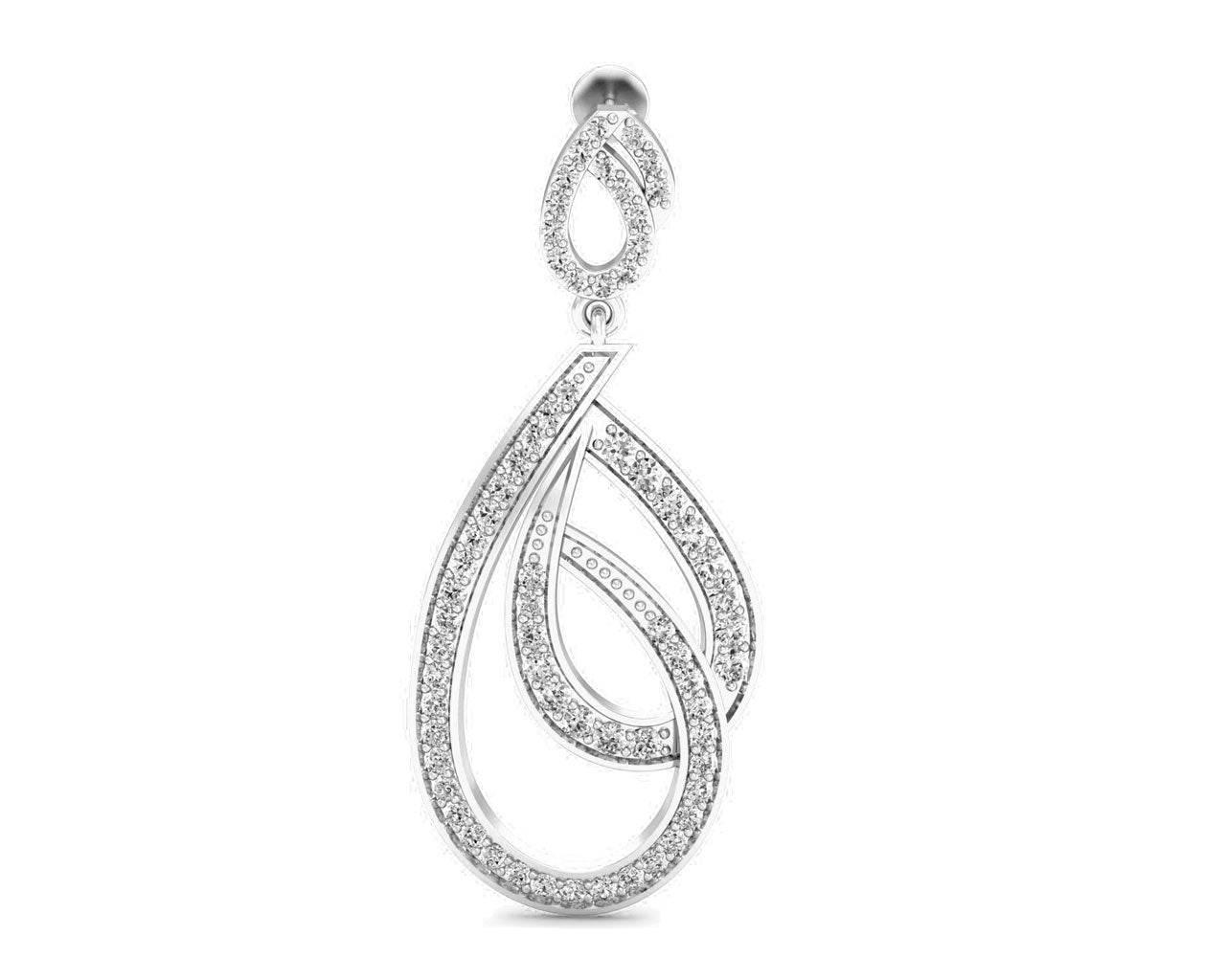Gayle Long Diamond Earrings - Jewelslane