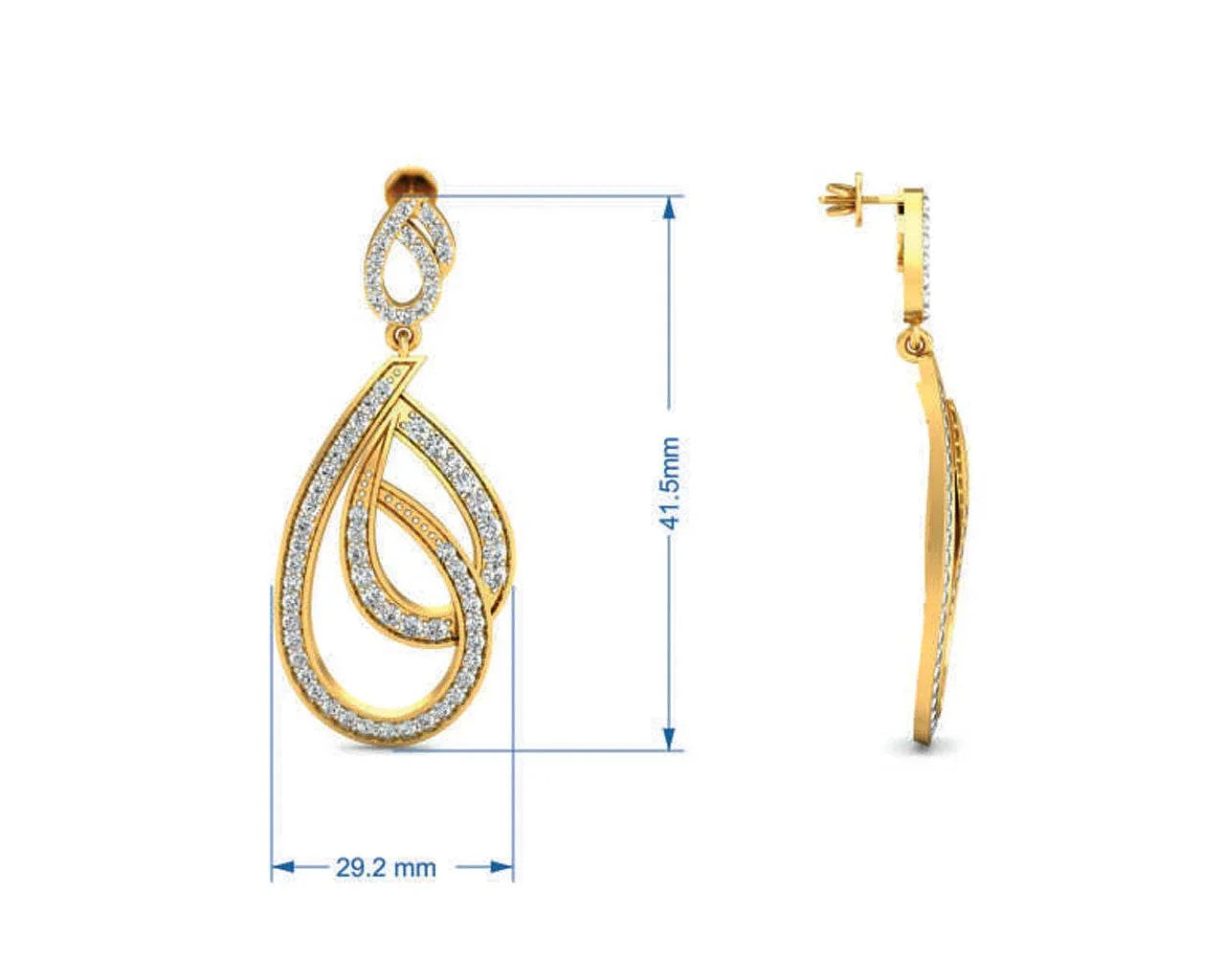 Gayle Long Diamond Earrings - Jewelslane