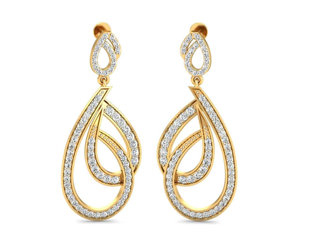 Gayle Long Diamond Earrings - Jewelslane