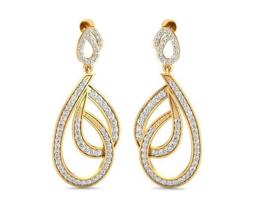 Gayle Long Diamond Earrings - Jewelslane
