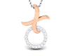Geela Two tone gold diamond pendant for girls in 18k gold - Jewelslane