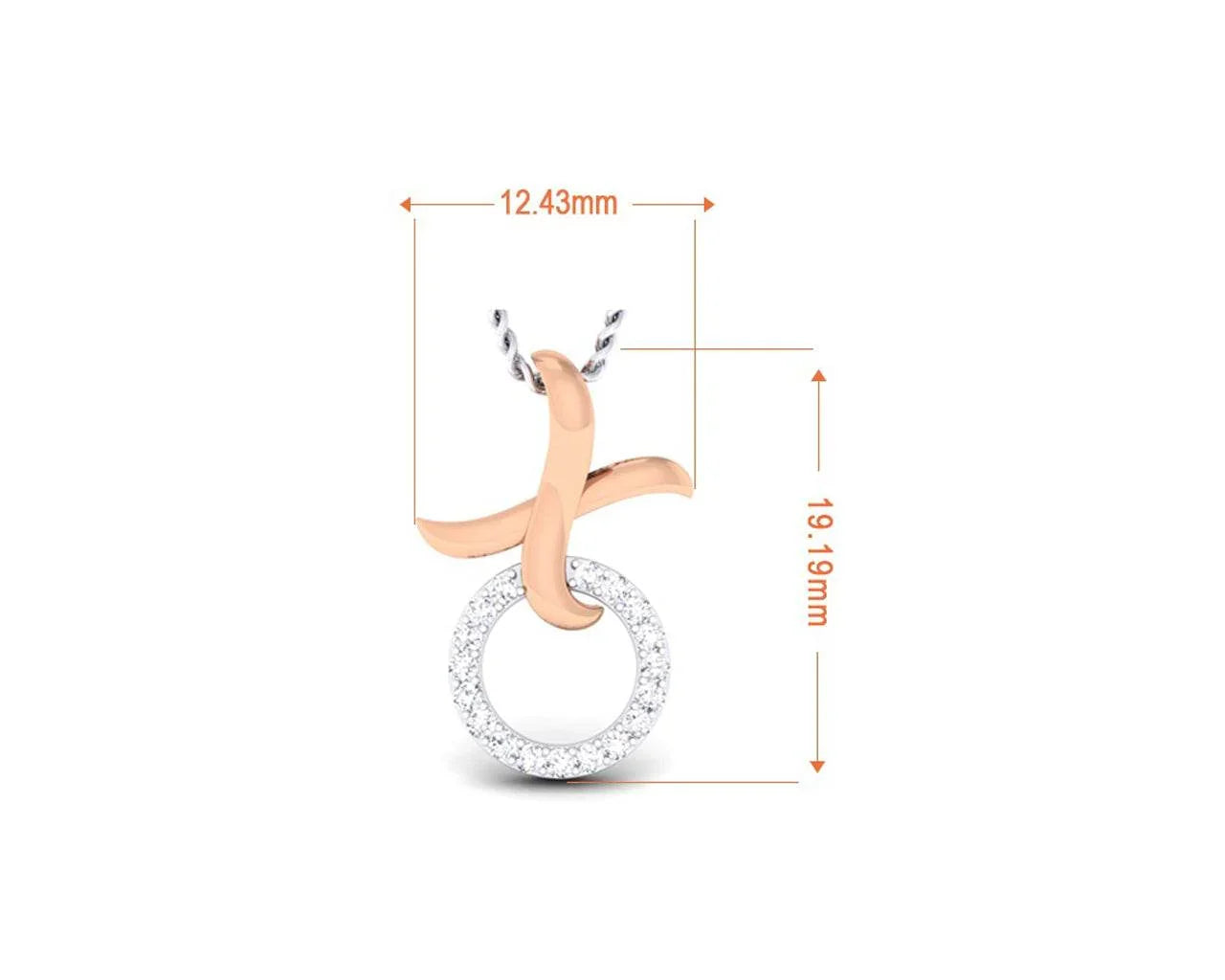 Geela Two tone gold diamond pendant for girls in 18k gold - Jewelslane