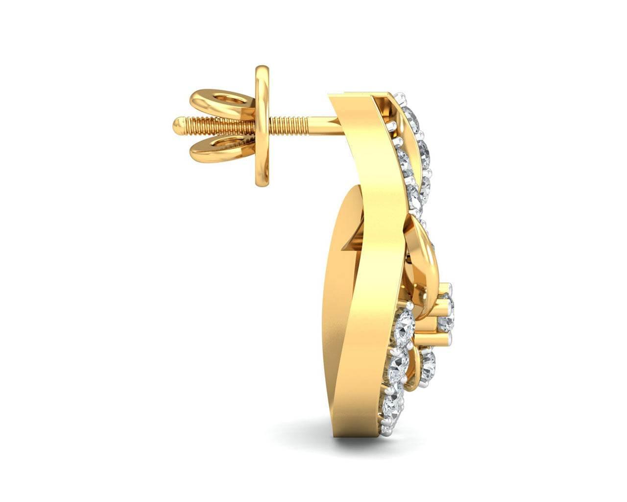 Gemma Diamond Eartops in Gold - Jewelslane