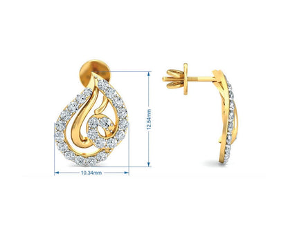 Genn Diamond Earrings In Gold - Jewelslane