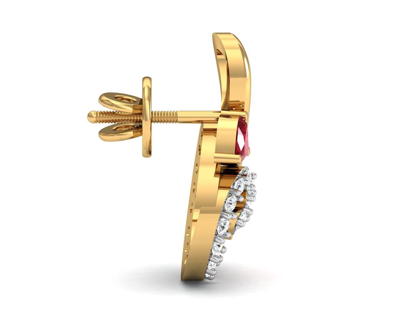 Gia Tourmaline Diamond Earrings in Gold - Jewelslane