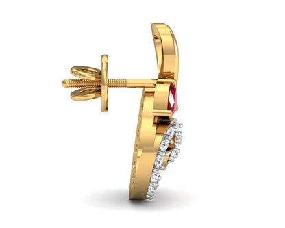 Gia Tourmaline Diamond Earrings in Gold - Jewelslane