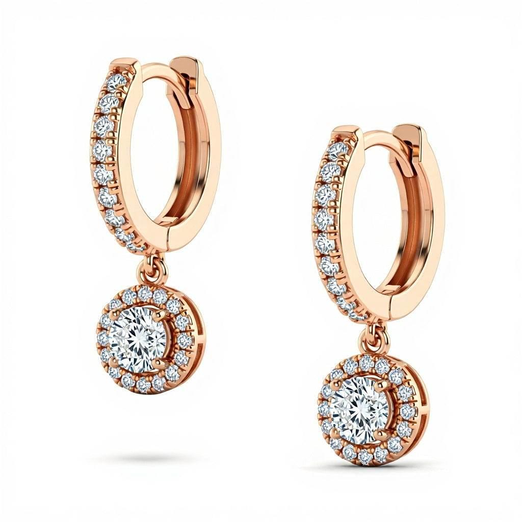 Giana Round Brilliant Lab Diamond Hoop Earrings - Jewelslane
