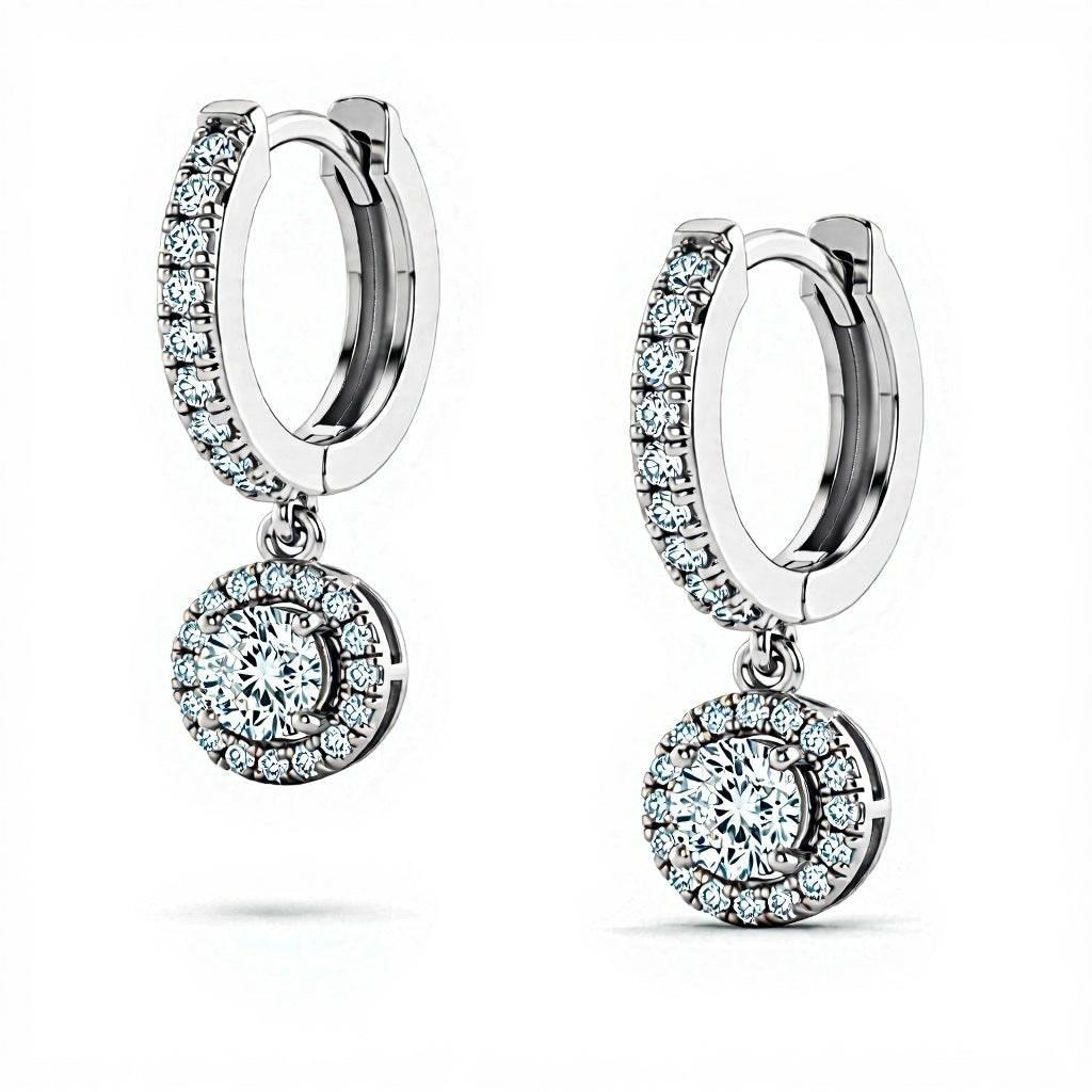 Giana Round Brilliant Lab Diamond Hoop Earrings - Jewelslane