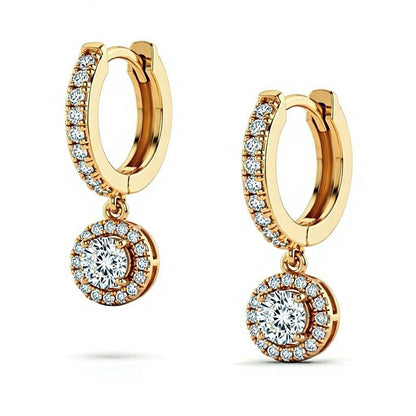 Giana Round Brilliant Lab Diamond Hoop Earrings - Jewelslane