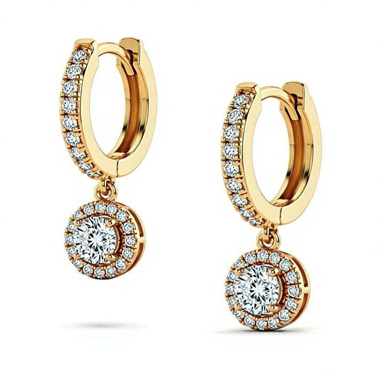 Giana Round Brilliant Lab Diamond Hoop Earrings - Jewelslane