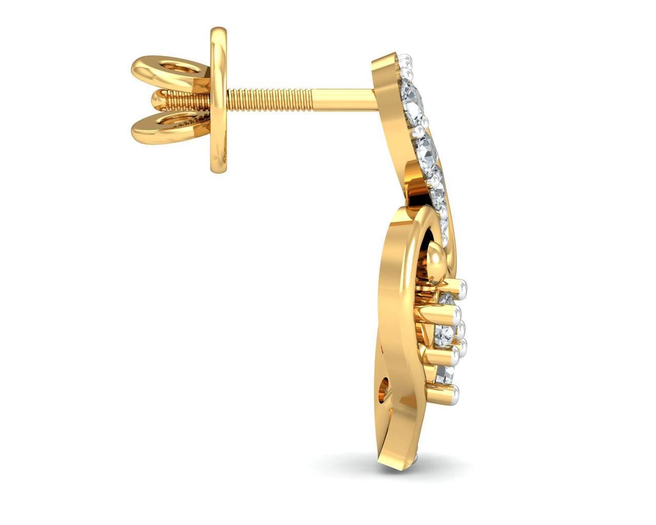 Gini Brilliant Cut Diamond Earrings - Jewelslane