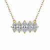 Gladys Marquee Shape Diamond solitaires Pendant Necklace - Jewelslane